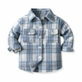 thumbnail image 1 of Wavsuf Kids Jacket Plaid Single-Breasted Light Blue Coats Size 12-18 Months, 1 of 9