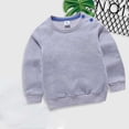 thumbnail image 1 of Cethrio Kids Long Sleeve T-Shirt Spring Solid Pullover Gray Tops Size 80, 1 of 4