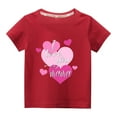 thumbnail image 1 of Cethrio Kids Short Sleeve T-Shirt Solid Printed Casual Summer Red Shirts Size 5 Years, 1 of 4