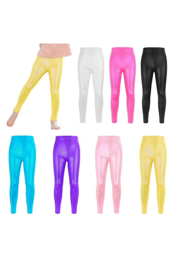Leggings Pants for Kids Girls 2025 Warm Christmas Gifts Solid Kids Silver Fall and Winter Clothes Size 8-9 Years