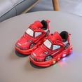 thumbnail image 1 of Cethrio Light Up Sneakers for Boys, Walking Breathable Low Top No Slip Athletic Shoes Red Size 2 T, 1 of 5