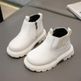 thumbnail image 1 of Cethrio Little Boys Booties, Gifts Non Slip School Zipper Winter Shoes White Size 6.5(Little Kids), 1 of 4