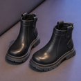 thumbnail image 1 of Cethrio Little Girls Ankle Boots, Soft Sole Side Zipper Outdoor Round Toe Fall Winter Shoes Black Size 13.5 Little Kids, 1 of 6