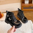 thumbnail image 1 of Cethrio Little Girls Lace Up Boots, Outdoor Non-Slip Fall Winter Round Toe Ankle Boots Black Size 13.5 Little Kids, 1 of 6