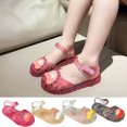 thumbnail image 1 of Cethrio Little Girls Sandals 2025, Summer Flat Non-Slip Princess Jelly Sandals Pink Size 12, 1 of 10