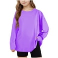 thumbnail image 1 of Cethrio Long Sleeve Tops for Girl, Pullover Casual Loose Fit Crewneck Spring Blouses Purple Size 12-13 T, 1 of 7