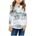 thumbnail image 1 of Cethrio Long Sleeve Tops for Girls, Crew Neck Tie Dye Casual Pullover Kids Clothes Multicolor Size 11-12 T, 1 of 6