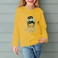 thumbnail image 1 of Cethrio Long Sleeve Tops for Girls, Crewneck Printed Casual Pullover Shirts Yellow Size 3-4 T, 1 of 5