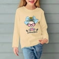 thumbnail image 1 of Cethrio Long Sleeve Tops for Girls, Printed Casual Crewneck Pullover Shirts Beige Size 3-4 T, 1 of 5