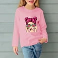 thumbnail image 1 of Cethrio Long Sleeve Tops for Girls, Printed Casual Crewneck Pullover Shirts Pink Size 3-4 T, 1 of 5