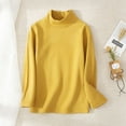 thumbnail image 1 of Cethrio Long Sleeve Tops for Girls, Thermal Turtleneck Warm Underwear for Kids Yellow Size 11-12T, 1 of 3
