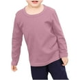 thumbnail image 1 of Cethrio Long Sleeve Tops for Kids, Cotton Lightweight Warm Crewneck Fall Winter Undershirts Pink Size 4-5T, 1 of 8
