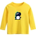 thumbnail image 1 of Cethrio Long Sleeve Tops for Kids, Cotton Printed Crew Neck Spring and Autumn Clothes Yellow Size 3 T, 1 of 3