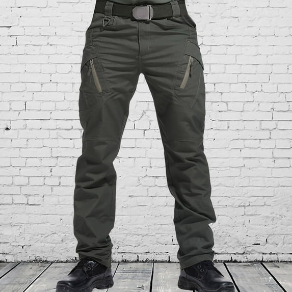 Wavsuf Mens Cargo Pants Relaxed Fit Casual Work- Fall and Winter Casual Outdoor Waterproof with Pockets Workout Green Cargo Pants Size 6XL