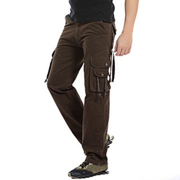 Cethrio Mens Cargo Pants Relaxed- Loose Plus Size with Pockets Workout Casual Casual Fall and Winter Outdoor Coffee Cargo Pants Size 32