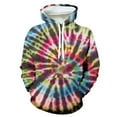 thumbnail image 1 of Wavsuf Mens Hooded Sweatshirts Tie-Dye with Pockets Graphic Pullover Multicolor Tops Size XL, 1 of 4