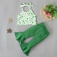 thumbnail image 1 of Wavsuf Newborn Girl Outfits Set Pants Flared Comfort Sleeveless Green Two Piece Sets Size 2-3 Years, 1 of 9
