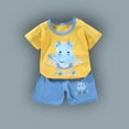 thumbnail image 1 of Cethrio Outfit Sets for Boys, Short Sleeve Printed Summer Shirts and Shorts Set Yellow Size 3 T, 1 of 3