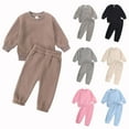 thumbnail image 1 of Cethrio Outfit Sets for Toddler Girls Cotton Long Sleeve Solid 2025 Christmas Gifts Kids Pink Fall and Winter Clothes Size 12-24 Months, 1 of 4