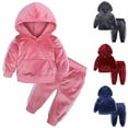 thumbnail image 1 of Cethrio Outfit Sets for Toddler Girls Solid Long Sleeve Clearance Christmas Gifts Kids Red Hoodies and Sweatshirts Set Size 2-3 Years, 1 of 10