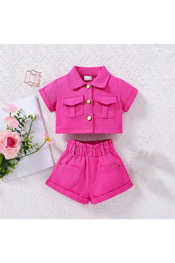 Outfits Set Clothes for Kids Top+Pant Pink Suit Size 3Y