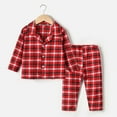 thumbnail image 1 of Wavsuf Outfits Set Clothes for Kids Top+Pant Printed Plaid Warm Home Winter Red Pajama Set Size 4 Years, 1 of 9