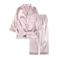 thumbnail image 1 of Cethrio Outfits Set Clothes for Kids Top+Pant Solid Homewear Winter Khaki Pajama Set Size 3 Years, 1 of 8