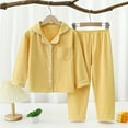 thumbnail image 1 of Cethrio Outfits Set Clothes for Kids Top+Pant Solid Warm Home Winter Yellow Pajama Set Size 12 Months, 1 of 3