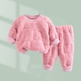 thumbnail image 1 of Wavsuf Outfits Set Clothes for Kids Top+Pant Warm Home Pink Pajama Set Size 12M, 1 of 6