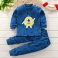 thumbnail image 1 of Cethrio Pajama Sets for Boys, Cotton Long Sleeve Casual Soft Sleepwear Set Blue Size 1-2 T, 1 of 3