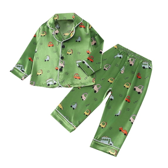 Cethrio Pajama Sets for Boys, Long Sleeve Casual Soft 2 Piece Sleepwear Sets Multicolor Size 2-3 T