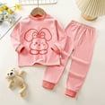 thumbnail image 1 of Cethrio Pajama Sets for Girls, 2-Piece Crew Neck Cotton Tops and Pants Set Pink Size 6-9 Months, 1 of 3