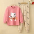 thumbnail image 1 of Cethrio Pajama Sets for Girls, Gifts Long Sleeve 2 Piece Cotton Sleepwear Sets Watermelon Red Size 3M-16T, 1 of 3