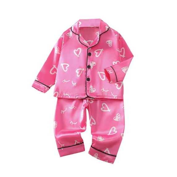 Cethrio Pajama Sets for Girls, Long Sleeve Soft Gifts 2 Piece Sleepwear Sets Multicolor Size 5-6 T