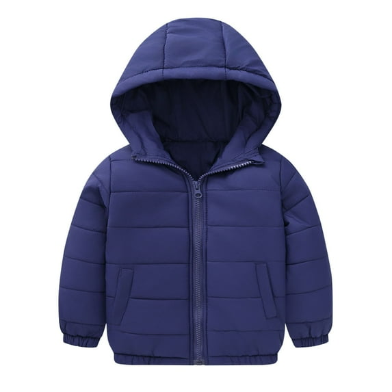 Cethrio Puffer Jackets for Boys Girls, Zip up Lightweight Warm Winter Outerwear Coats Navy Size 4-5 T