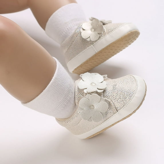 Cethrio Sneakers for Kids Girls, Soft Breathable Non Slip Lightweight Walker Shoes Gold Size 6 Toddler