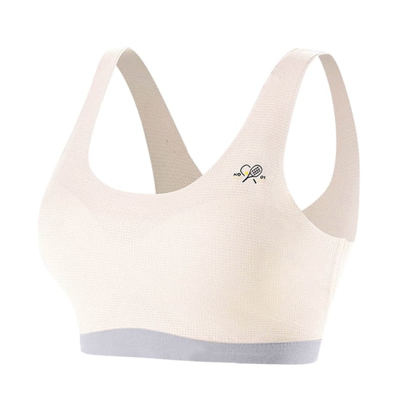 Cethrio Sports Bras for Girls, Comfortable Soft Breathable Wireless Girls Bralettes Beige Size 13-14 T