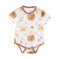 thumbnail image 1 of Cethrio Summer Bodysuits for Kids Boys, Cotton Soft Short Sleeve Cute Boys Outfit Sets Brown Size 0-3 Months, 1 of 2