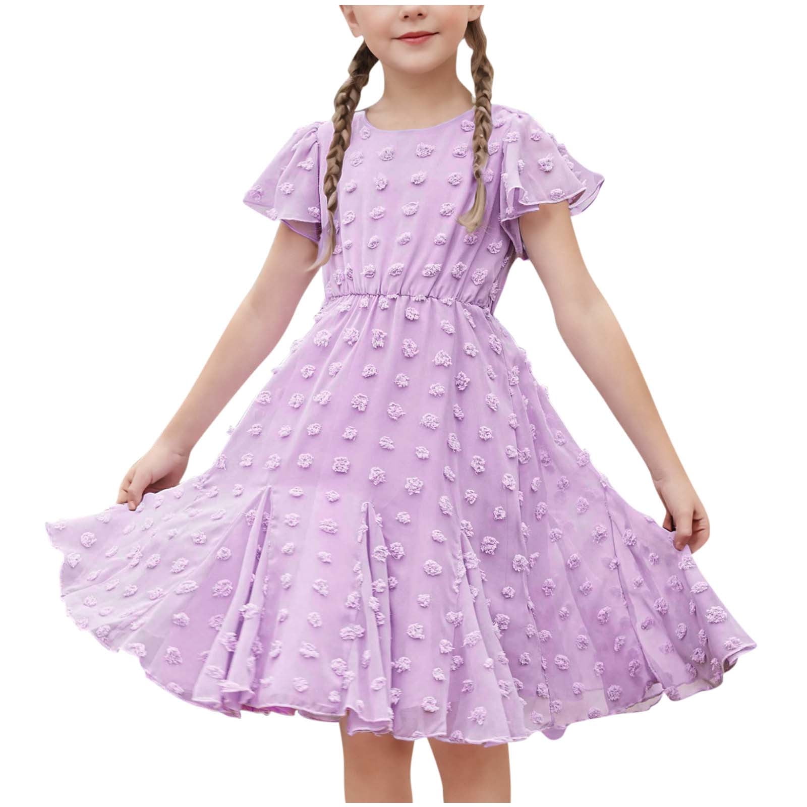 Cethrio Summer Dresses for Girls 2025, Party Ruffled Sleeve Dancing ...