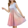 thumbnail image 1 of Cethrio Summer Dresses for Girls 2025, Tie Dye Dancewear Birthday Sleeveless Casual Dresses Red Size 9-10 T, 1 of 5