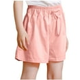thumbnail image 1 of Cethrio Summer Shorts for Girls, Loose Fit Drawstring Cotton Casual Athletic Shorts Pink Size 11-12T, 1 of 6