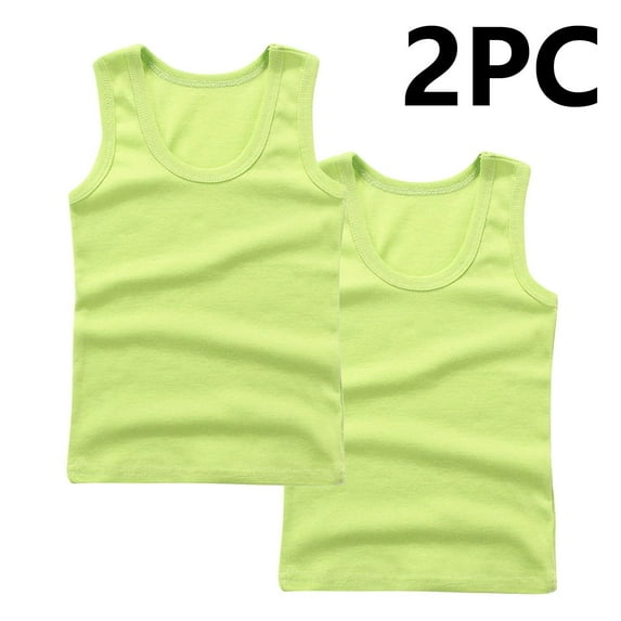 Cethrio Summer Tank Tops for Kids Boys, Workout Crewneck 2 Piece Casual Boys Undershirts Green Size 6