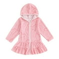 thumbnail image 1 of Cethrio Swimsuit Coverups for Girls, Long Sleeve Quick Dry Zipper Swim Cover Up Pink Size 1-5 T, 1 of 2