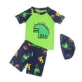 thumbnail image 1 of Cethrio Swimsuit Sets for Boys, Short Sleeve 3 Piece Summer Shirts & Shorts & Hats Set Green Size 10-11 T, 1 of 4