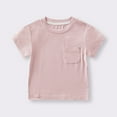 thumbnail image 1 of Cethrio T Shirts for Boys Girls, Pullover Cotton Short Sleeve Solid Color Summer Tees Pink Size 9-12 Months, 1 of 4