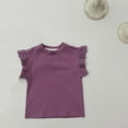 thumbnail image 1 of Cethrio T Shirts for Girls, Cotton Short Sleeve Casual Crew Neck Summer Tops Purple Size 5-6 T, 1 of 3