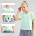 thumbnail image 1 of Cethrio T-Shirts for Girls, Quick Dry Dancewear Athletic Short Sleeve Summmer Tops Mint Green Size 6-7 T, 1 of 9
