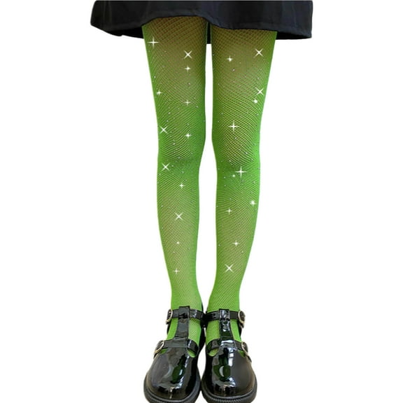 Cethrio Tights for Girl, Dancewear Stretch Fashion Elastic Waist Girls Leggings Mint Green Size 5-15 T