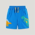 thumbnail image 1 of Cethrio Kids Boys Active Shorts, Casual Drawstring Cartoon Printed Cotton Elastic Waist Summer Short Pants Blue 7 T, 1 of 6