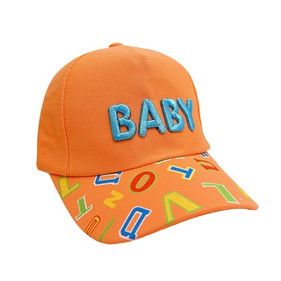 Cethrio Kids Boys Baseball Hats, Cute Cotton Adjustable Summer Baseball Caps Orange Size 3-6 T